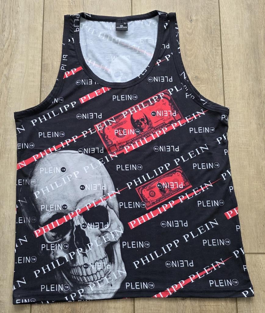 Tanktop Philipp Plein maat L, Maat 52/54 (L), Blauw, Nieuw, Ophalen of Verzenden