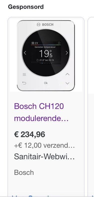 Bosch CH120 modulerende kamerthermostaat nieuw in de doos, Ophalen, Zo goed als nieuw