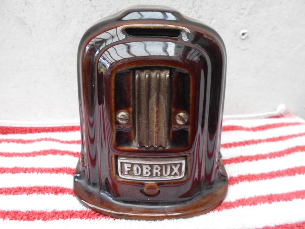 spaarpot kacheltje emaille  FOBRUX  1950, Ophalen of Verzenden
