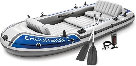 Intex excursion 5 met motor, Watersport en Boten, Ophalen, Nieuw, Pomp