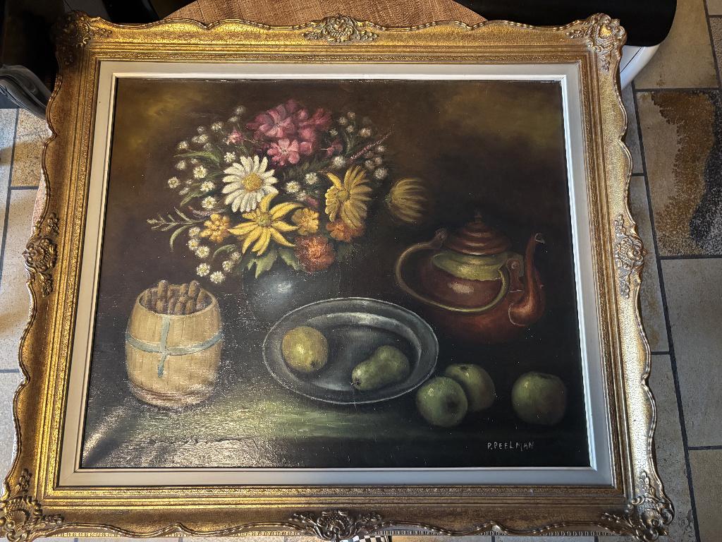 Klassiek stilleven schilderij –  P. Peelman (63 x 73 cm), Ophalen