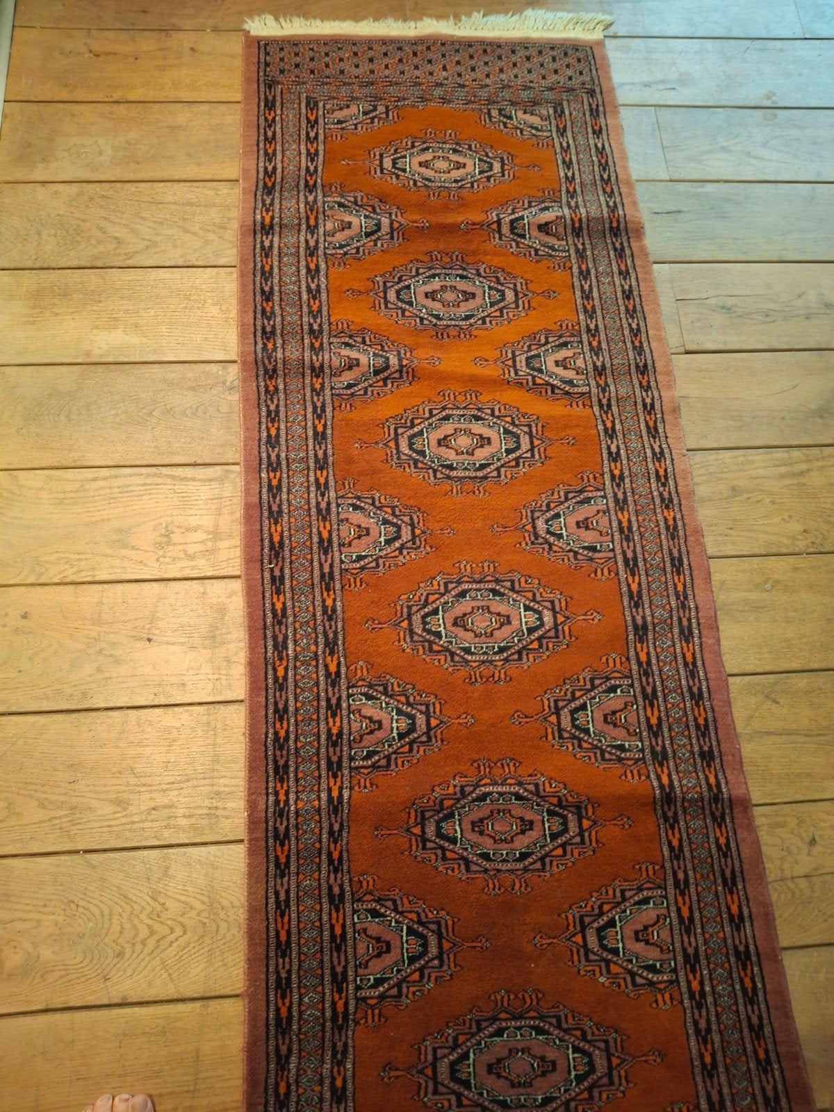 Bokhara stijl /handgeknoopte Oosterse loper /wol 3mx63cm, Envoi