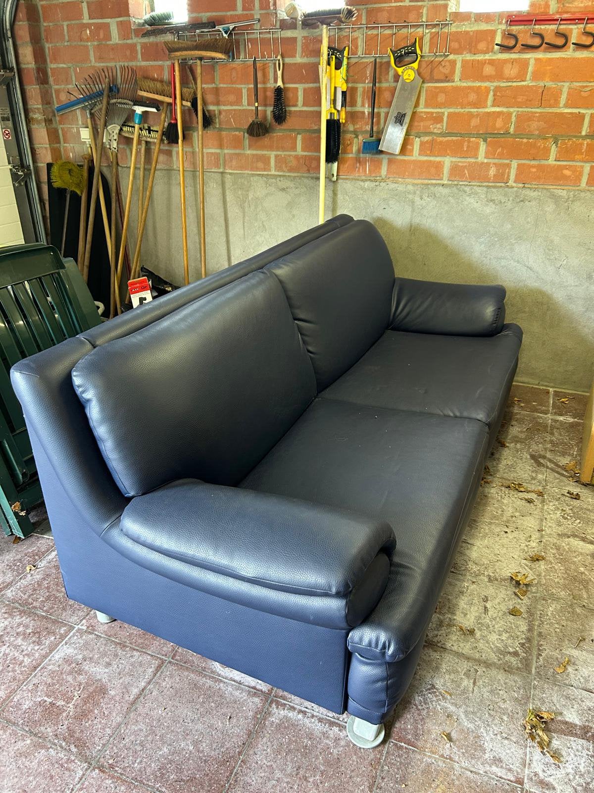 Leren zetel set, Ophalen, Gebruikt, Tweepersoons, Leer