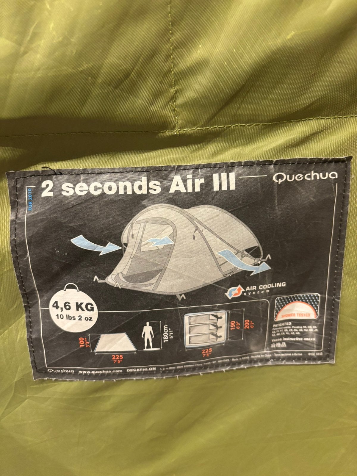Decathlon Airtent voor 2 personen met 3 zitplaatsen, Ophalen, Zo goed als nieuw
