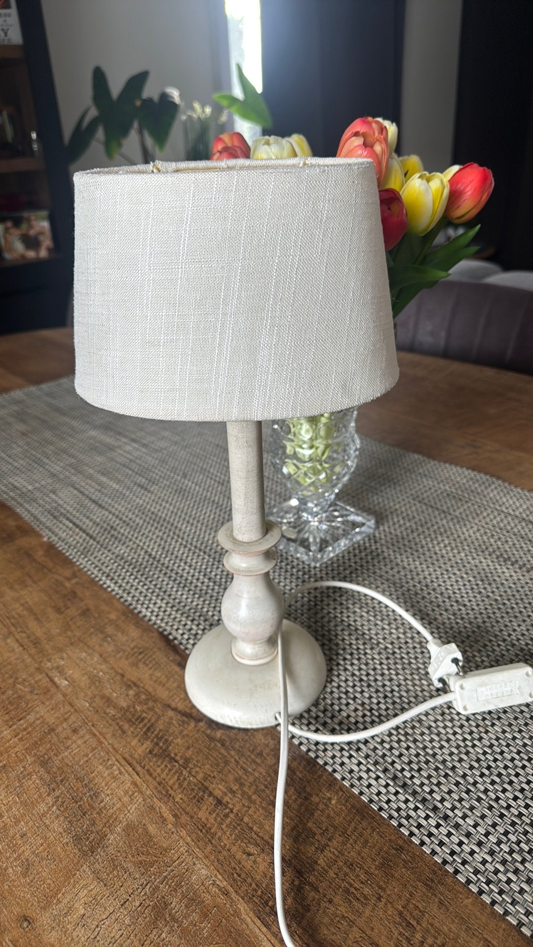 Mooie lamp, Huis en Inrichting, Beige, Ophalen, Zo goed als nieuw, Met kap