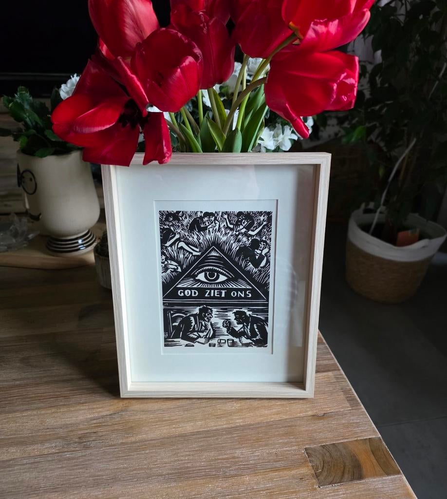 Frans Masereel houtsnede, Antiek en Kunst, Kunst | Etsen en Gravures, Houtsnede, Gesigneerd, Ophalen of Verzenden
