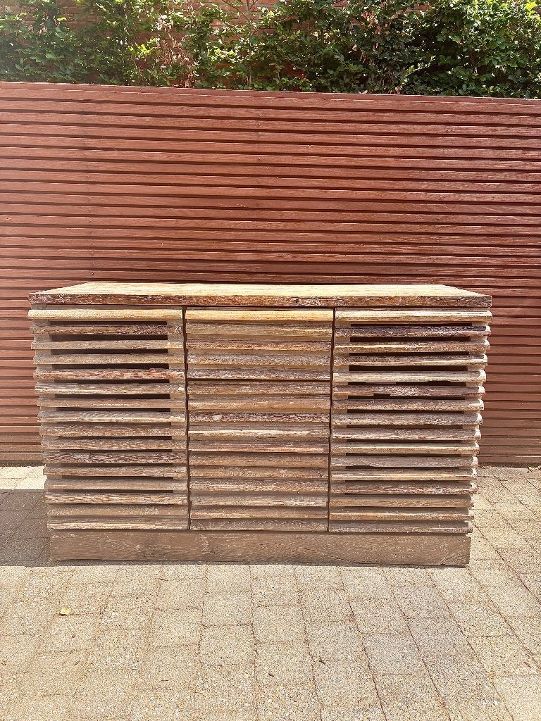 Kast - massief houten dressoir/buffetkast, Avec tablette(s), 100 à 150 cm, Enlèvement, Utilisé
