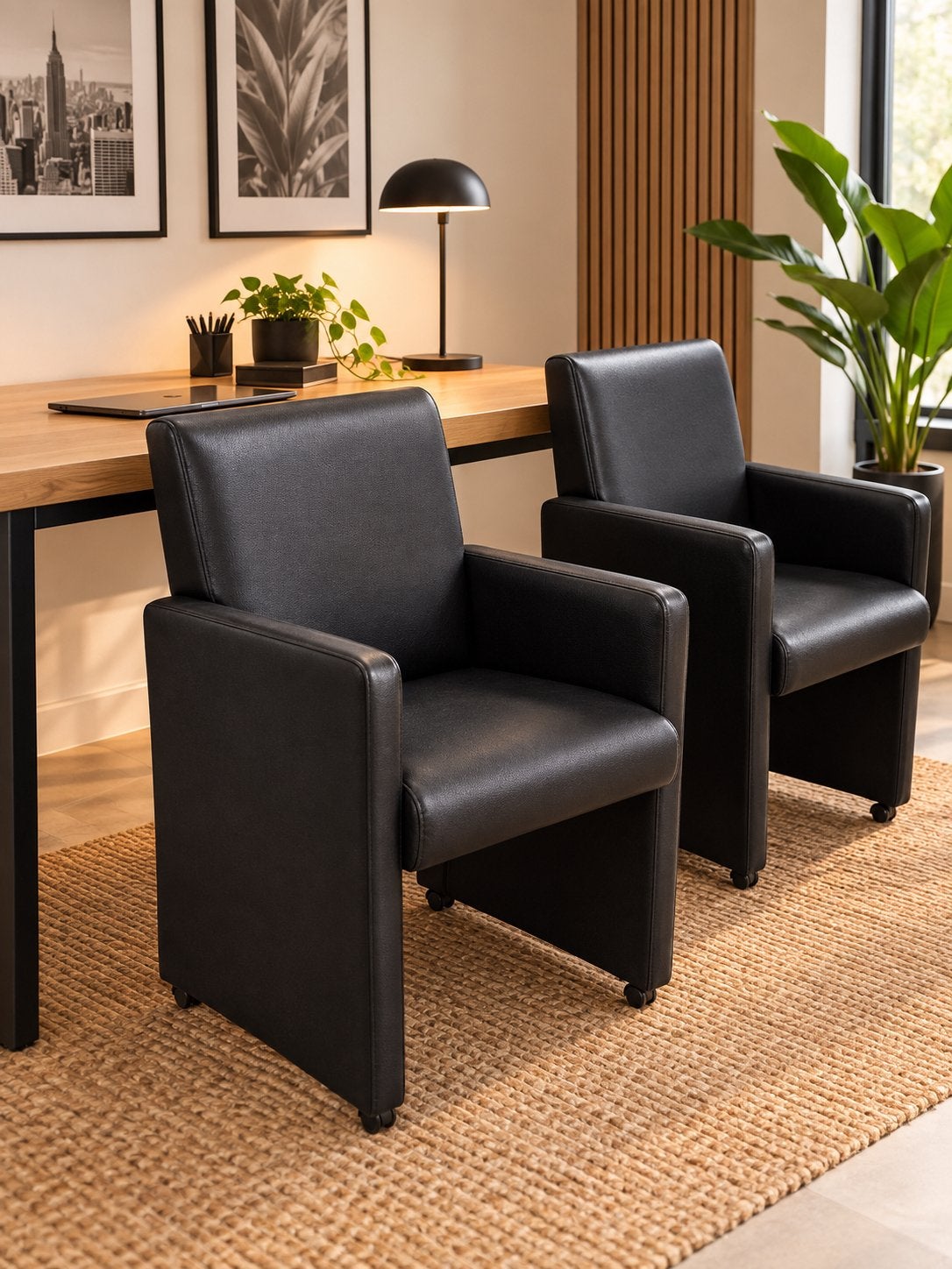 2 fauteuils/chaises de bureau à roulettes noirs, Enlèvement, Comme neuf