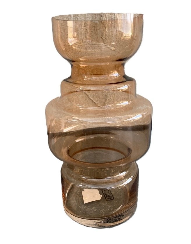 VAAS – ORNAMENT IN AMBER 30 CM NIEUW, Maison & Meubles, Neuf, 30 cm, Verre, Avec motif/texture