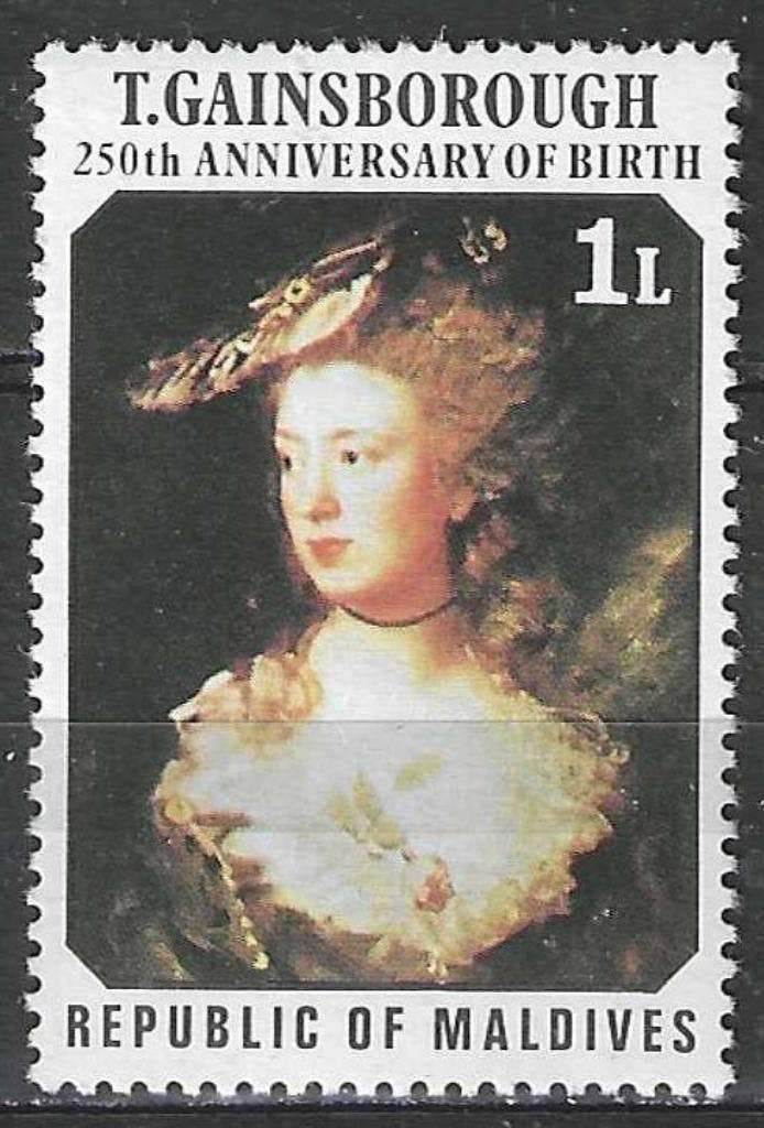 Maldives 1977 - Yvert 641 - Thomas Gainsborough (PF), Timbres & Monnaies, Envoi, Non oblitéré