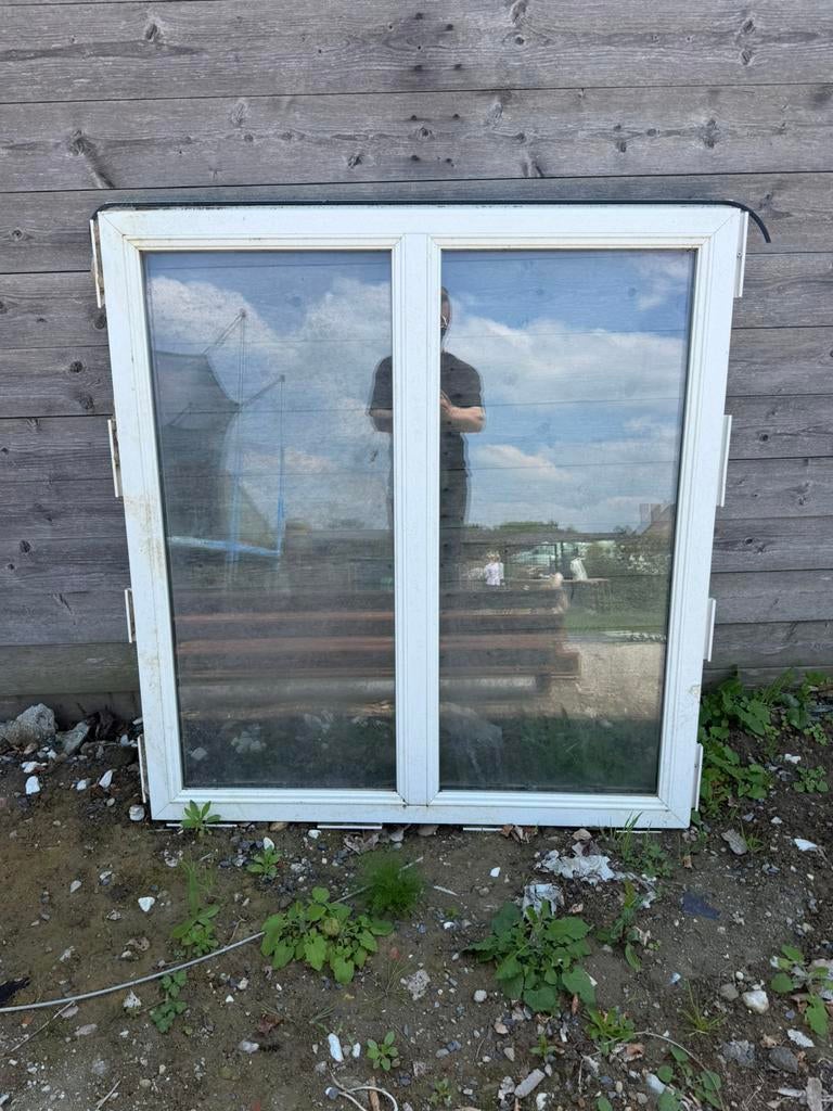 Fenêtre à double vitrage fixe 121x129cm, Enlèvement, Comme neuf