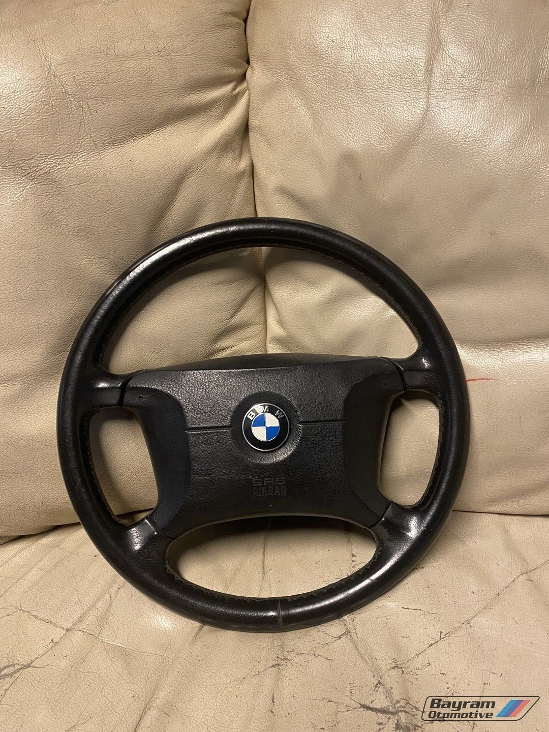 Bmw E36 stuur met airbag zwart leder sedan touring 3-serie, Auto-onderdelen, Gebruikt, -, -, Ophalen of Verzenden