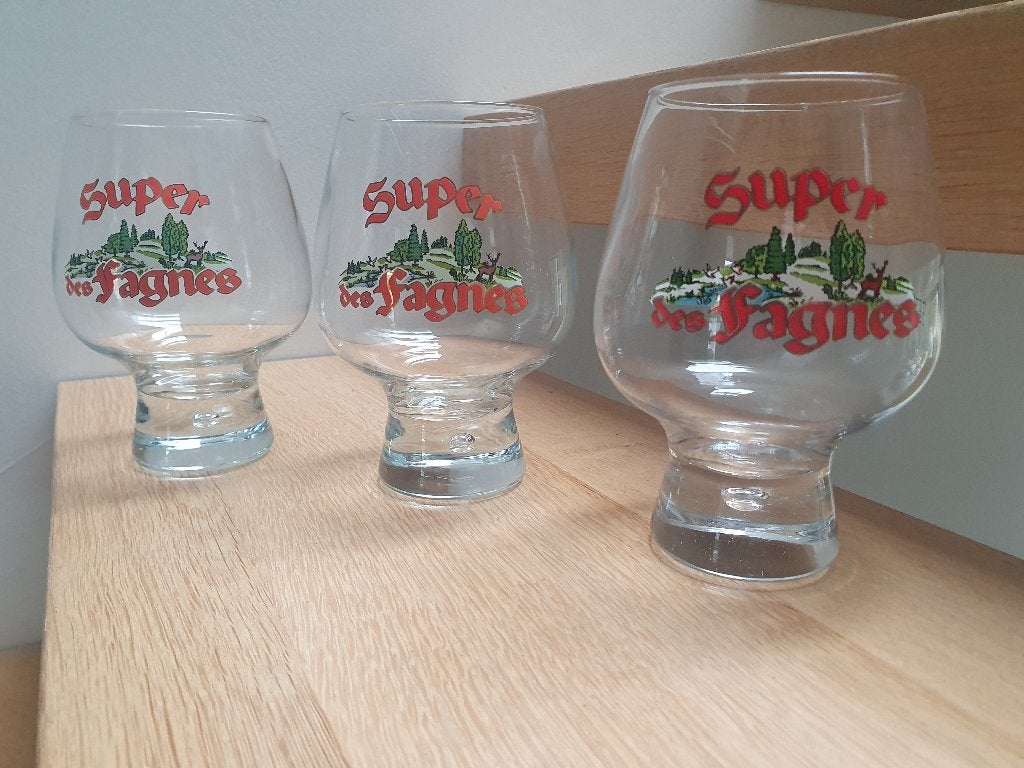 5 verres à bière Super des Fagnes - Belgique, Enlèvement ou Envoi