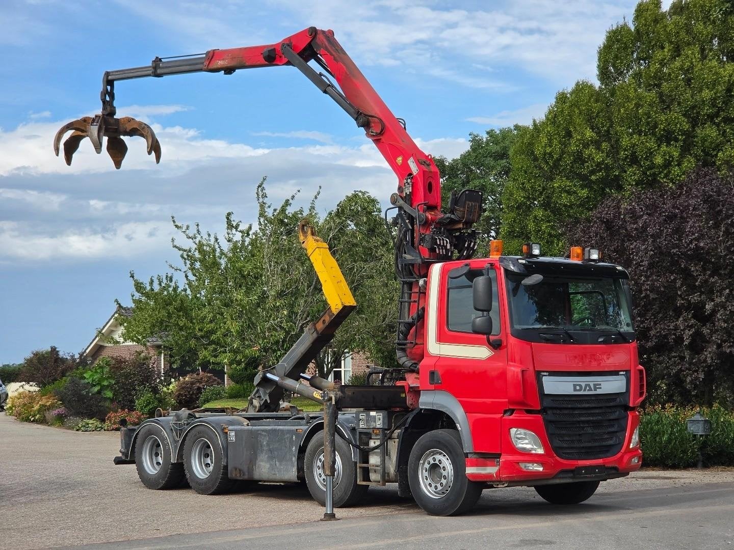 DAF CF 85 grue palfinger z 510. bras à crochet ! 2017 ! m, Autos, Rouge, Achat, Euro 6, Entreprise