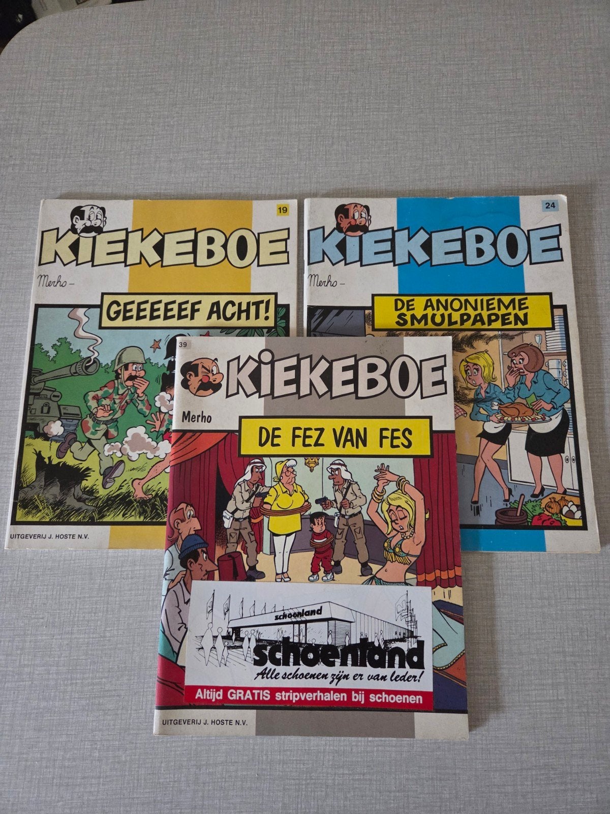 3 x kiekeboe 1ste druk., Merho, Ophalen of Verzenden, Zo goed als nieuw, Meerdere stripboeken