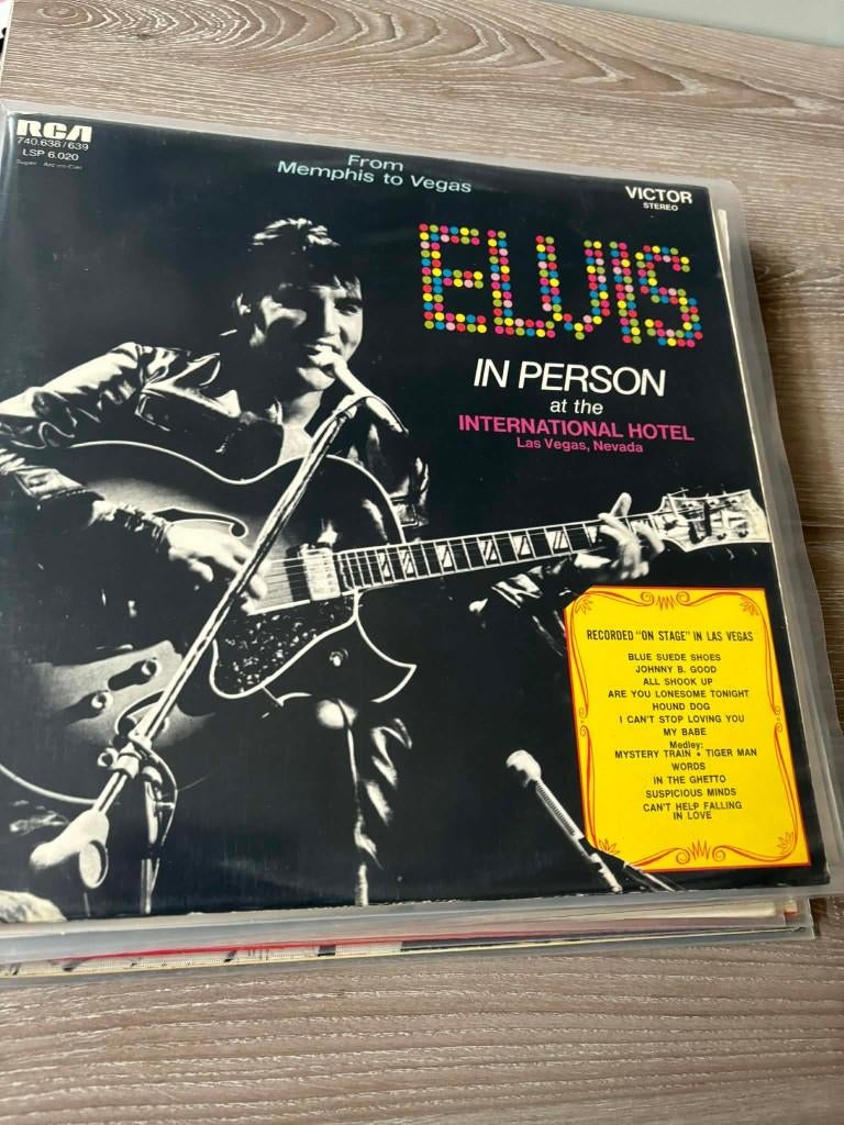 Elvis dubbel lp, Elvis in person, Franse persing, orange, Gebruikt, Ophalen of Verzenden, Rock-'n-Roll, 12 inch