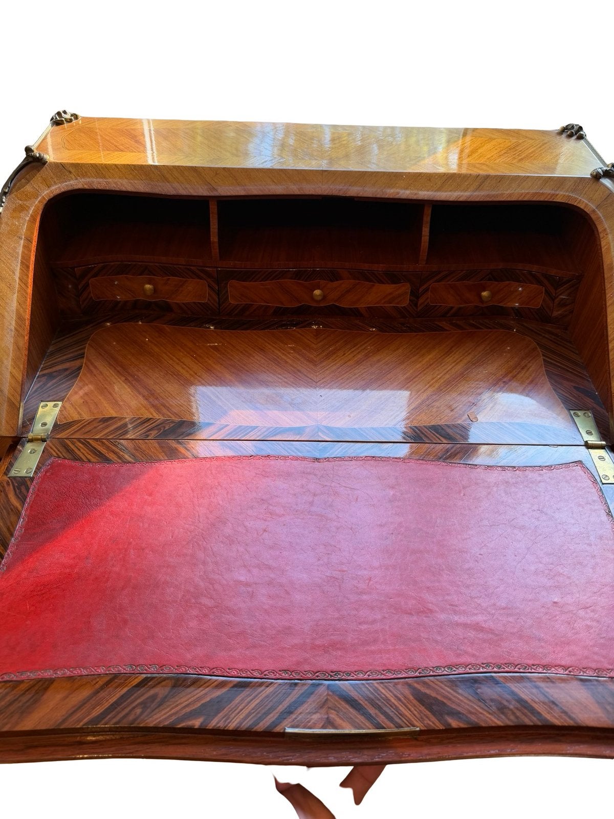 Bureau de pente style Louis XV – Marqueterie florale, Enlèvement, Utilisé, /, /