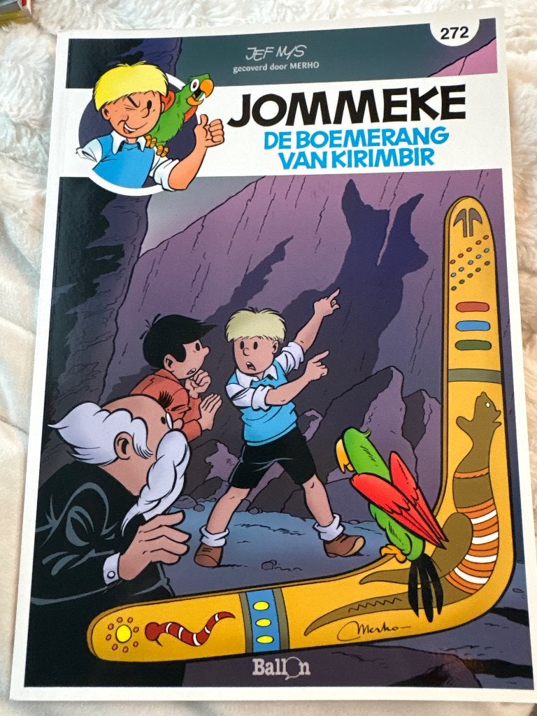Jommeke De Boemerang van Kirimbir eerste druk Merho!, Boeken, Eén stripboek, Ophalen of Verzenden, Zo goed als nieuw