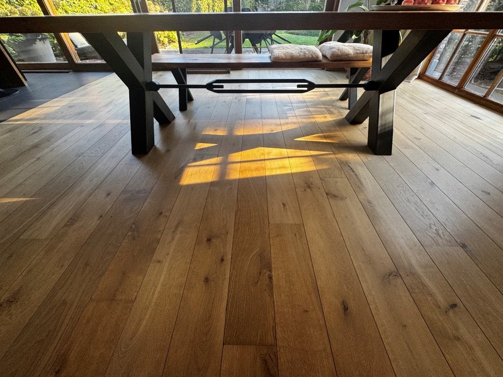 Eetbank in teak, Huis en Inrichting, Ophalen, Zo goed als nieuw, Industrieel, 4 tot 6 stoelen