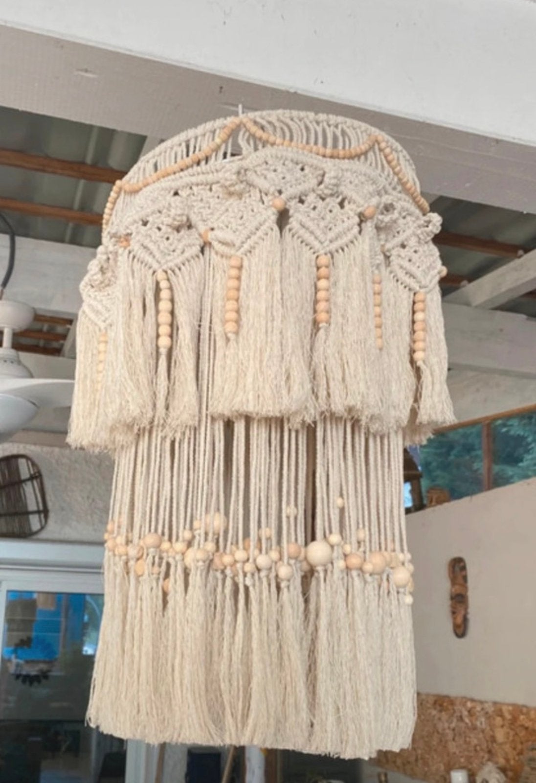 Unieke handgemaakte macramé hanglamp-boho /landelijk /Ibiza, Ophalen, Nieuw