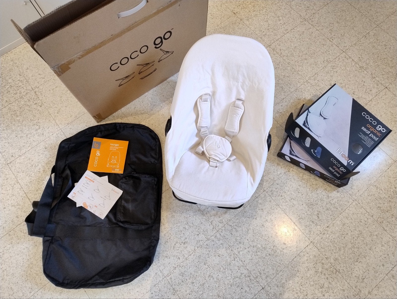 Sitter Bloom Coco Go met reservehoes, Verstelbaar, Wipstoel, Zo goed als nieuw, Ophalen