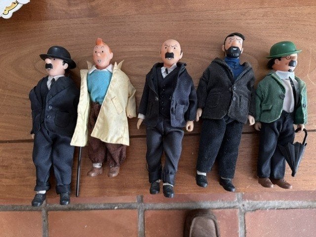 TINTIN -5 SERI poppetjes -1985, Ophalen of Verzenden, Kuifje, Zo goed als nieuw, Beeldje of Figuurtje