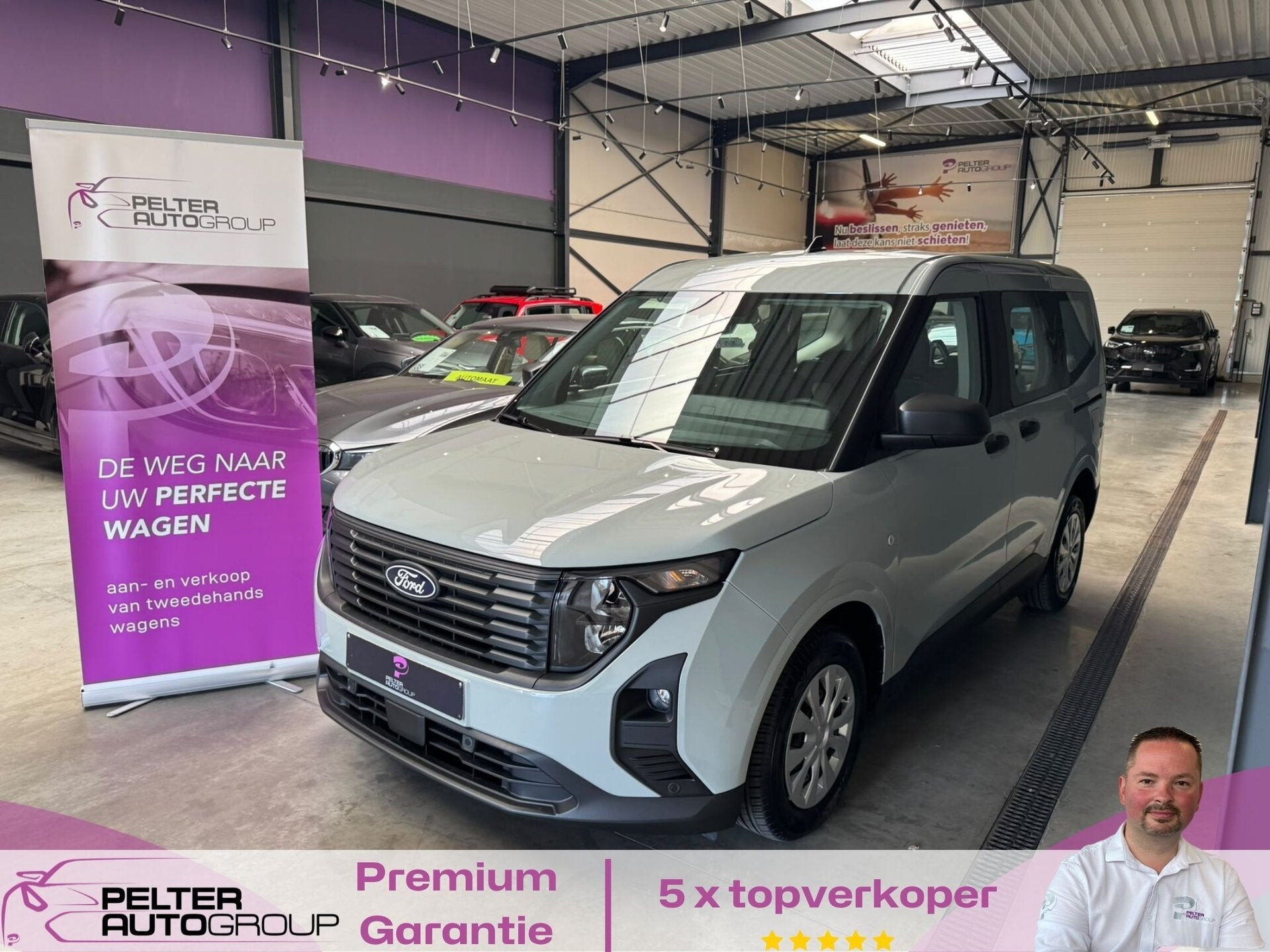 Ford Tourneo Courier 1.0 EcoBoost Automaat CarPlay 3.400km!, Autos, Ford, 0 kg, Argent ou Gris, Achat, Euro 6