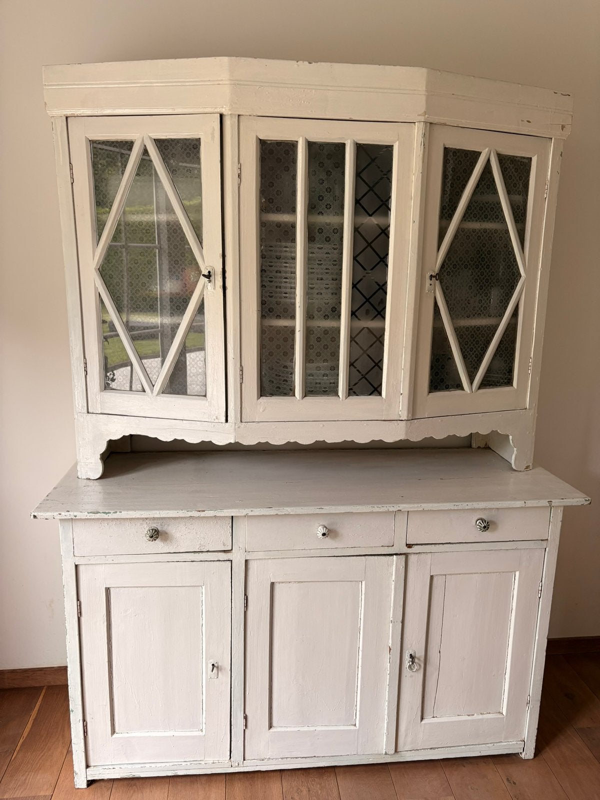 Vintage landelijke kast / servieskast – karaktervol & uniek, Huis en Inrichting, Ophalen, 150 tot 200 cm, Landelijk, 150 tot 200 cm