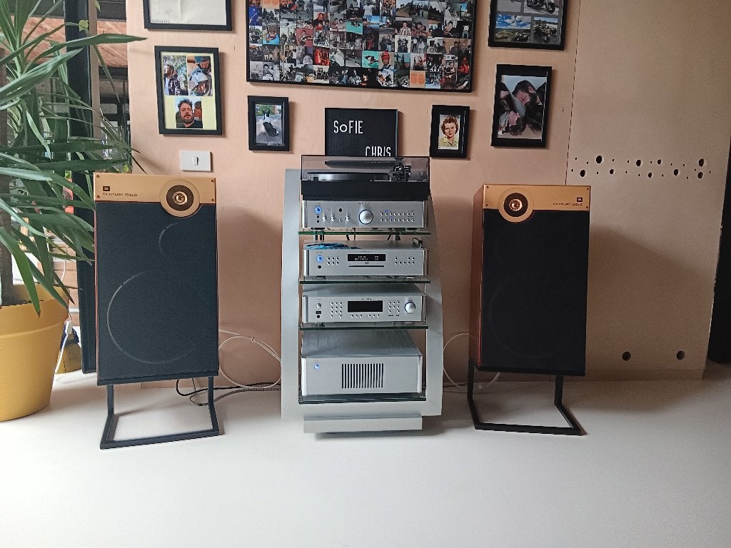 Armoire Hi-Fi haut de gamme, acier et verre (armoire simple), Enlèvement, Utilisé, Autres marques, Composants en vrac