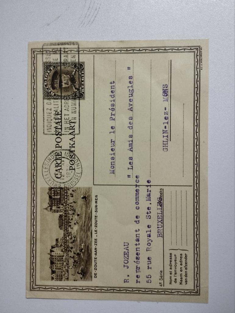 Een oude postkaart over een koning Albert 1 denk ik, Enlèvement