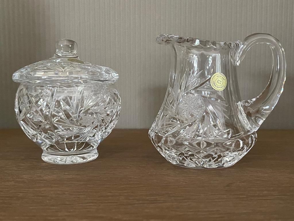 Kristallen items, karaffen, ijsemmer, onderzetters, kom,..., Antiek en Kunst, Ophalen of Verzenden