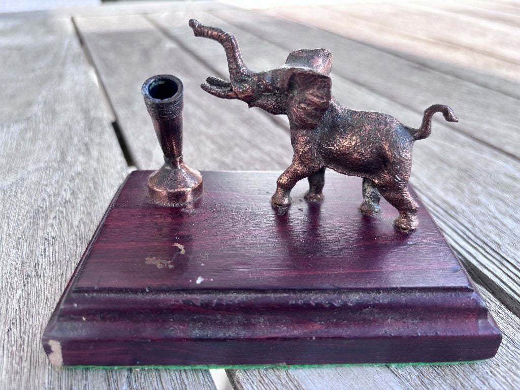 Pen houder in brons met olifant, Antiek en Kunst, Ophalen of Verzenden