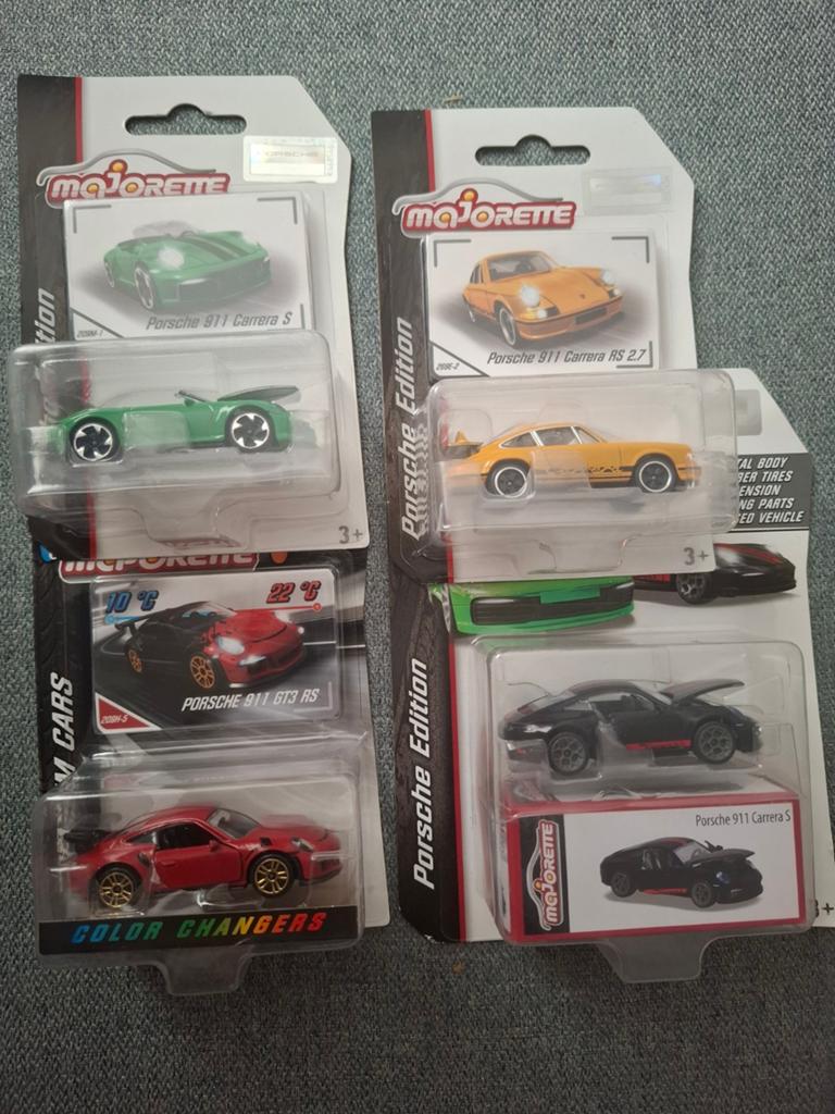 Majorette 4x Porsche, Hobby en Vrije tijd, Ophalen of Verzenden, Auto