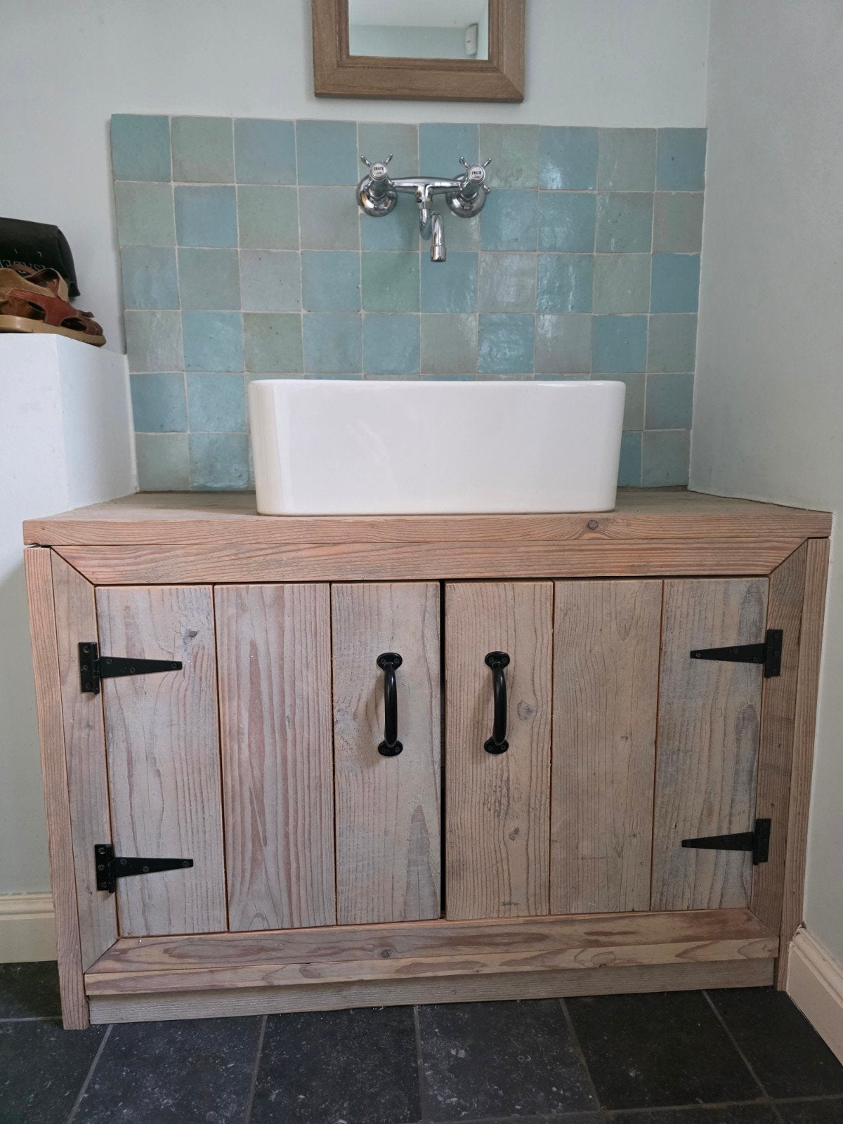 Steigerhouten kastje, Ophalen, 75 cm of meer, 50 tot 100 cm, Zo goed als nieuw
