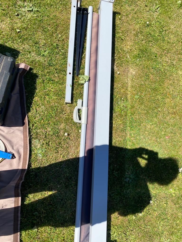 Uittrekbaar windscherm, Caravans en Kamperen, Windschermen, Ophalen, Uittrekbaar, Gebruikt