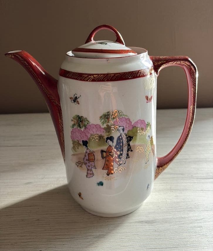 Vintage Schwarzenhammer Bavaria Koffiepot – Geisha Decor, Antiek en Kunst, Antiek | Servies los, Ophalen of Verzenden