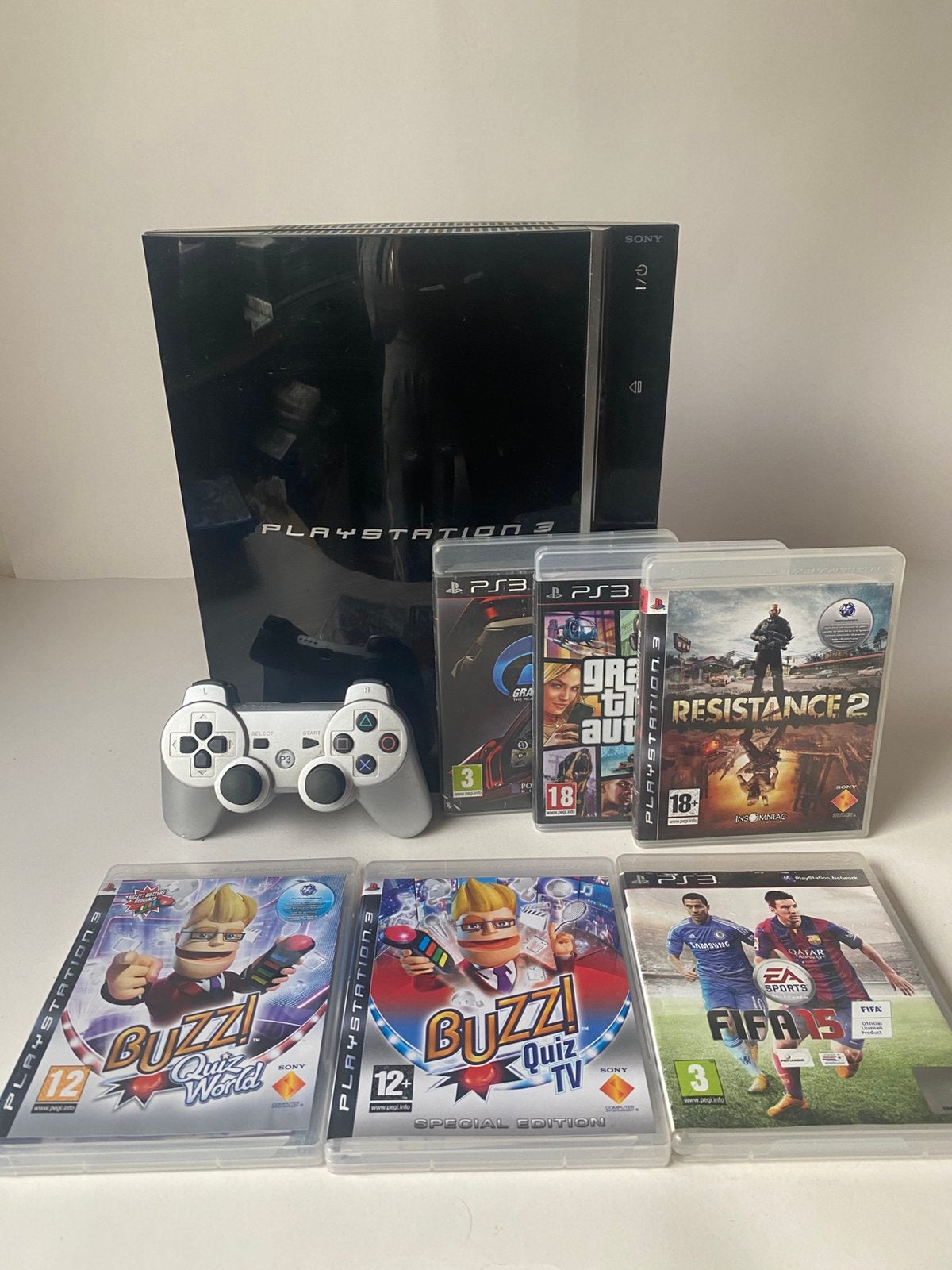 Sony PlayStation 3 + manette + 6 jeux, Enlèvement ou Envoi, Avec 1 manette, Phat, Avec jeux