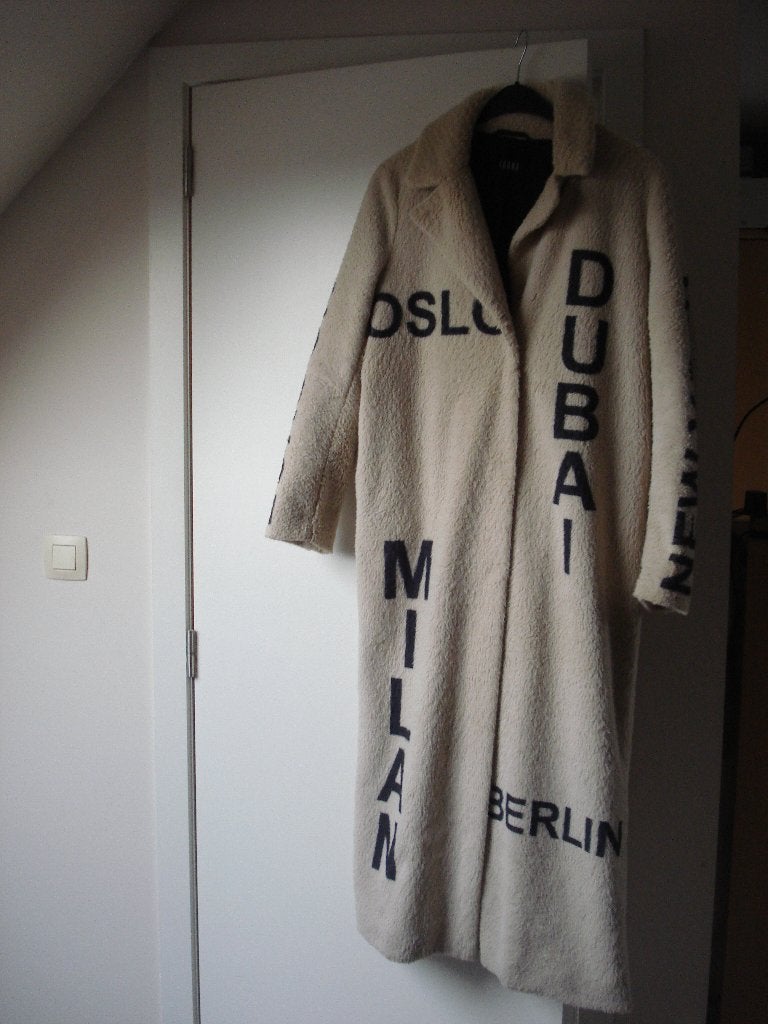 Ibana lange mantel, dames. mt 36/38, Ophalen of Verzenden, Gedragen, Maat 36 (S), Beige