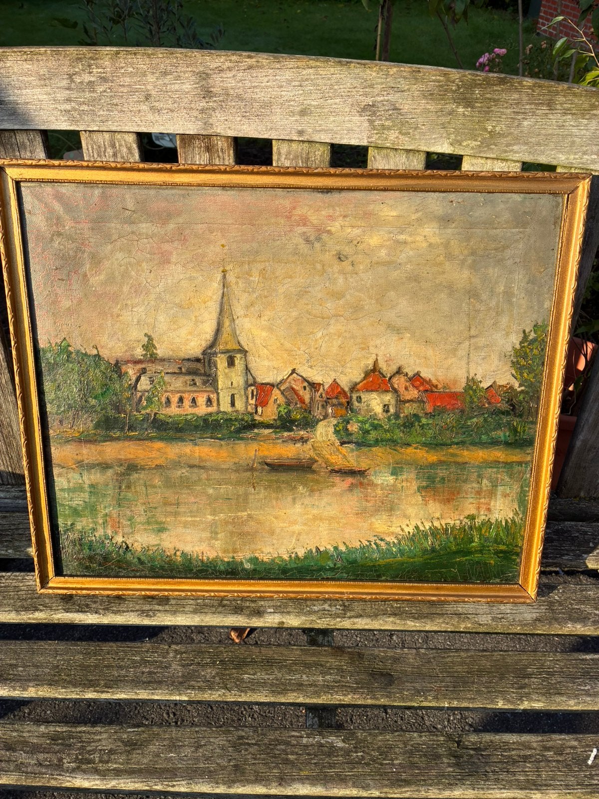Oud schilderij, Ophalen of Verzenden, Gesigneerd, Olieverf, Doek