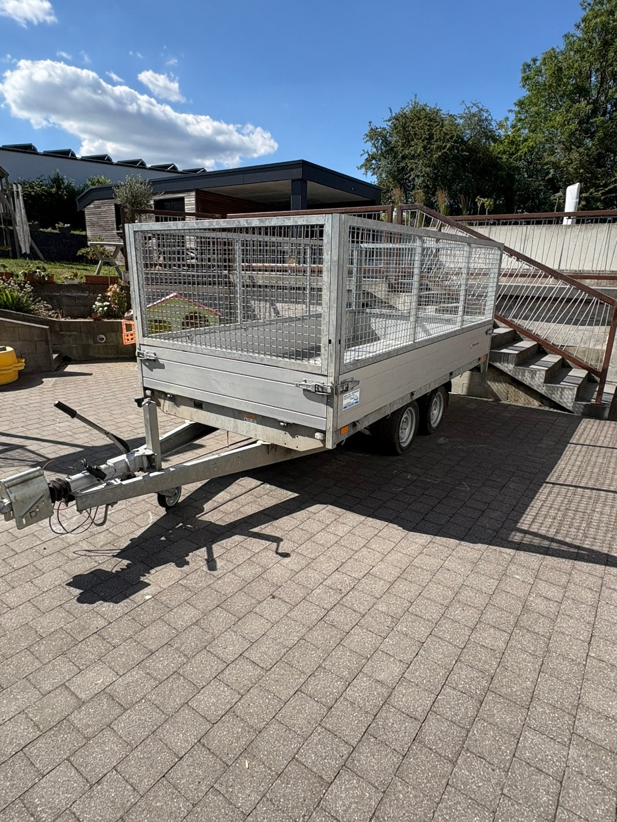 Remorque Saris 3500kg avec Grillage, Enlèvement, Comme neuf