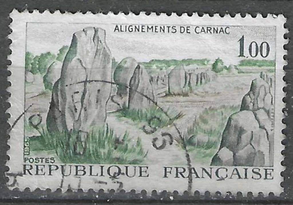 Frankrijk 1965 - Yvert 1440 - Megalieten van Carnac (ST), Verzenden, Gestempeld