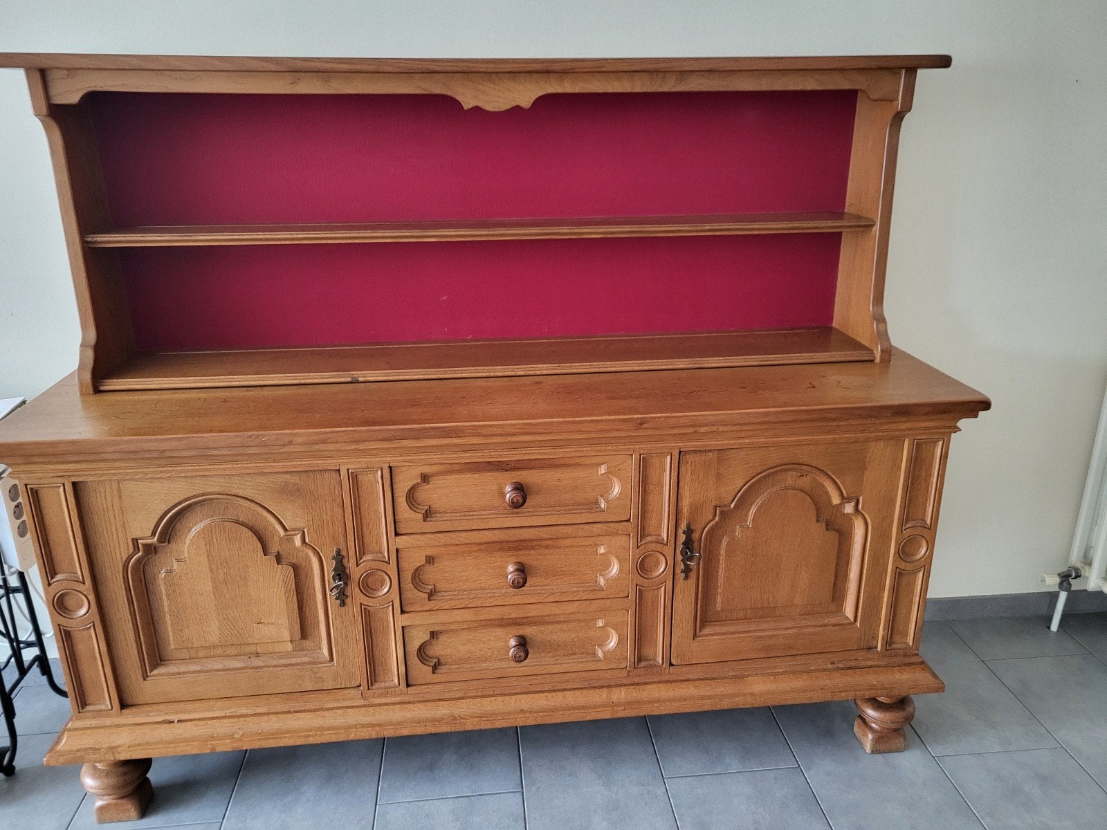 eiken kast 2 delig breedte 1m80 hoogte 1m45 diepte 50cm, Antiek, Avec tiroir(s), 150 à 200 cm, Enlèvement
