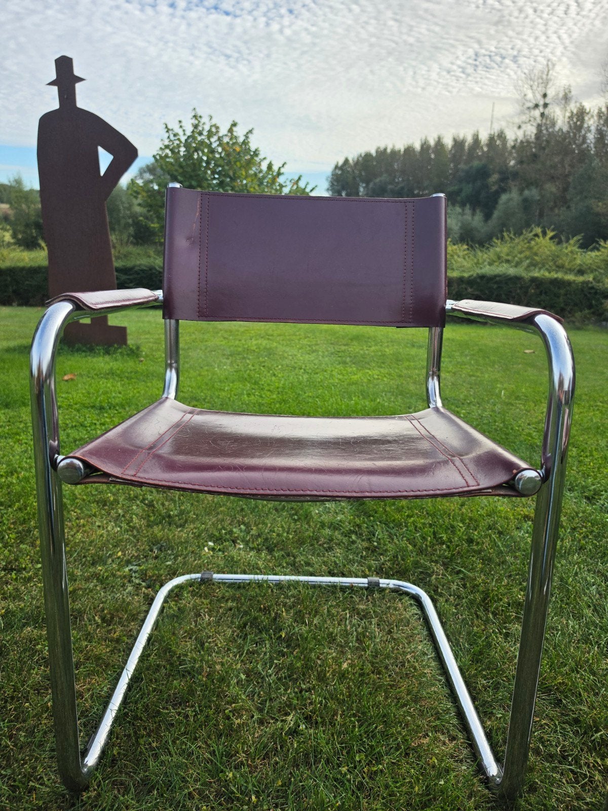 vintage leren stoelen, Huis en Inrichting, Ophalen, Leer, Vijf, Zes of meer stoelen, Vintage contemporain