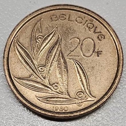 Belgique : 20 Francs FR Morin 784 Réf 16858, Enlèvement ou Envoi, Bronze, Monnaie en vrac