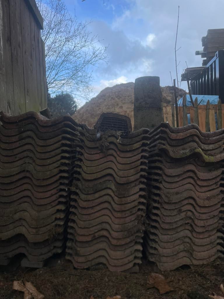 400 dakpannen +/-, Ophalen, Gebruikt, Steen of Klei, 15 m² of meer