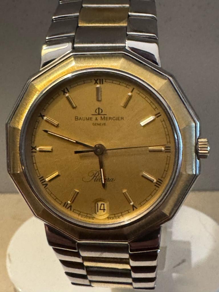 Vintage HORLOGE Baume et Mercier RIVIERA 5131.1 34mm, Bijoux, Sacs & Beauté, Accessoires Autre, Utilisé, Enlèvement ou Envoi
