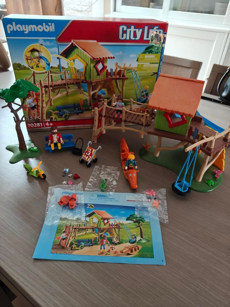 Playmobil avontuulijke speeltuin 70281, Ophalen of Verzenden, Zo goed als nieuw, Complete set