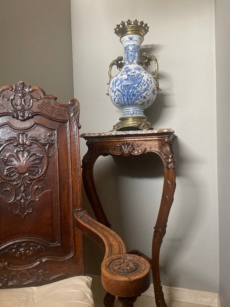 Franse notelaren console, Louis xv, met marmer blad., Antiek en Kunst, Ophalen