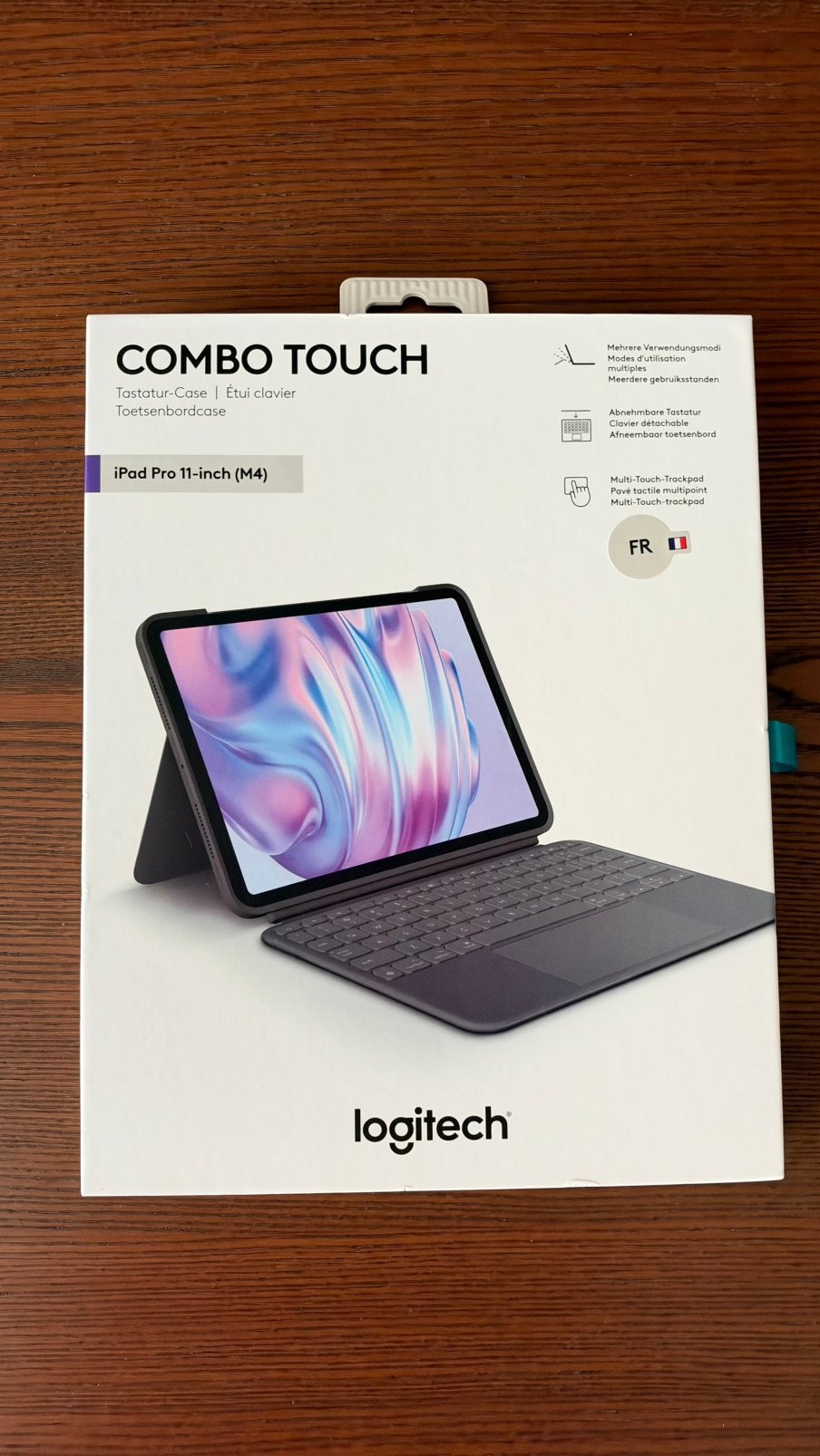 Clavier Logitech Combo Touch iPad Pro 11 (M4) - AZERTY, Ophalen, 11 inch, Zo goed als nieuw, Bescherming achterkant