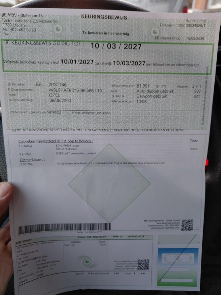Opel Agila., Timbres & Monnaies, Enlèvement